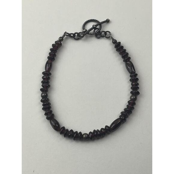 Sterling Silver Heart Pendant Amethyst Beaded Necklace 18" & Bracelet 7.5" Set - Picture 5 of 15